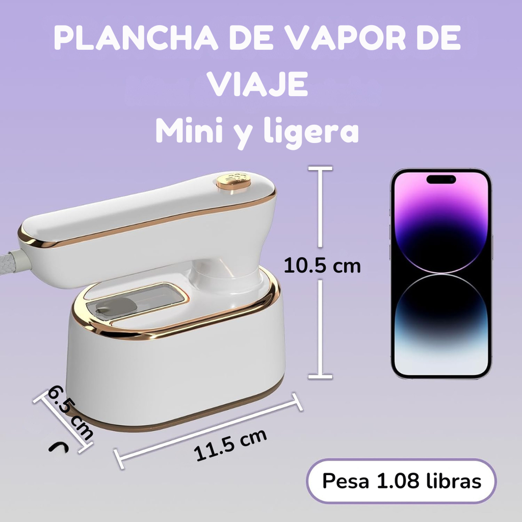 Mini Plancha a Vapor Pro™ Ropa sin arrugas en minutos, estés donde estés.