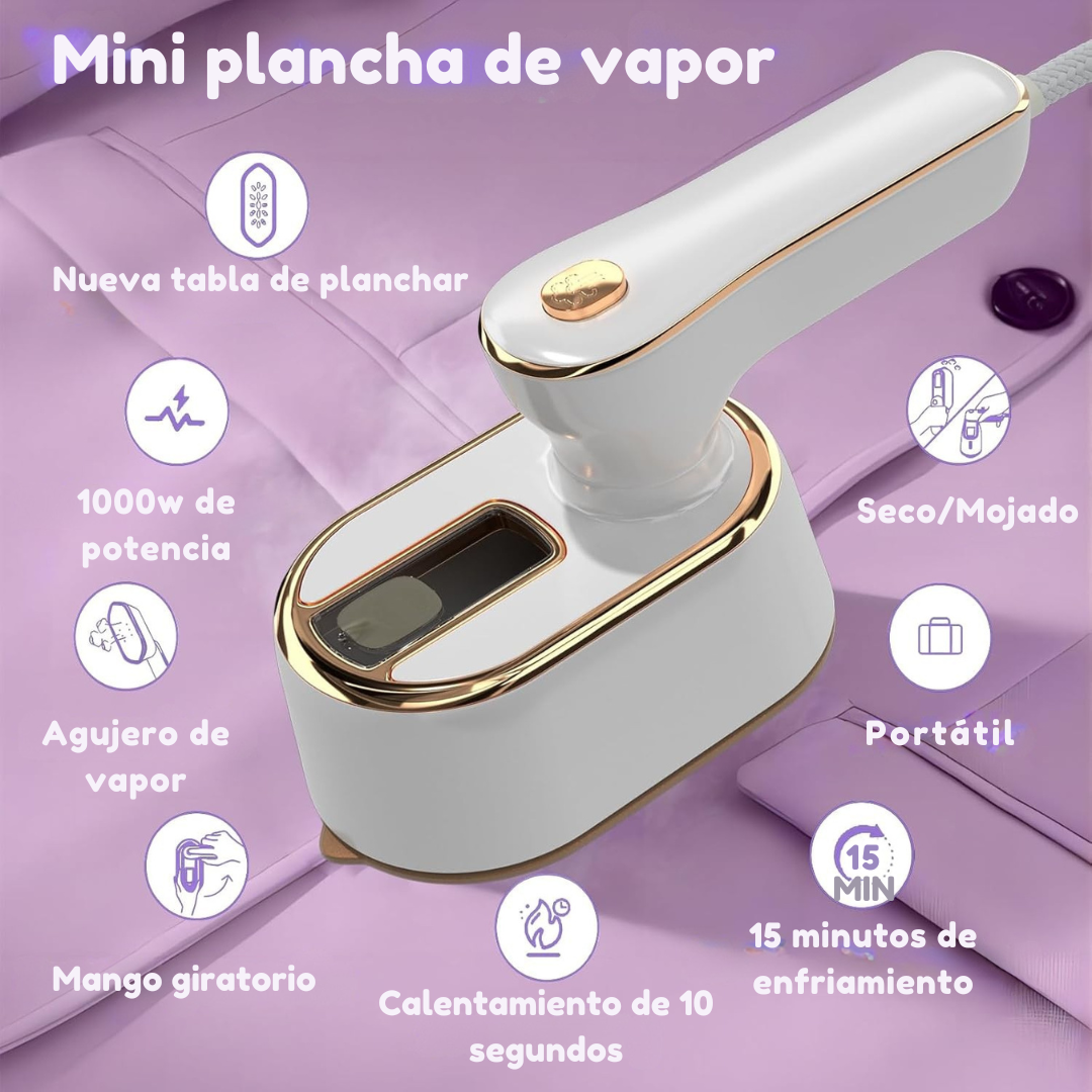 Mini Plancha a Vapor Pro™ Ropa sin arrugas en minutos, estés donde estés.